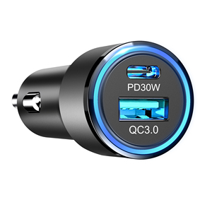 <span class=keywords><strong>Chargeur</strong></span> rapide universel 2 USB Type-C 48W avec PD/SCP/QC3.0 pour voiture - Accessoire pour téléphone portable - Product Image 2
