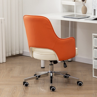 Chaise de bureau rembourrée en PU, chaise d'ordinateur ergonomique à mi-dossier bjflamingo chaise d'ordinateur réglable avec bras