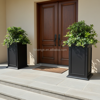 Pots à fleurs en acier inoxydable, grande taille, pot de fleurs d'intérieur, pot de fleurs moderne pour plantes et fleurs