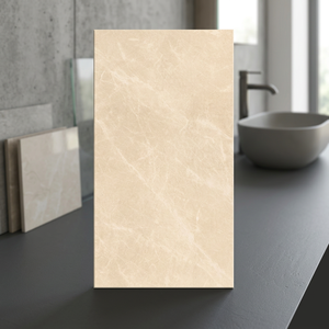 Azulejos de porcelana brillante Moon Cream de 800x1600 mm con diseño de mármol para proyectos de paredes y pisos de hoteles africanos - Product Image 1