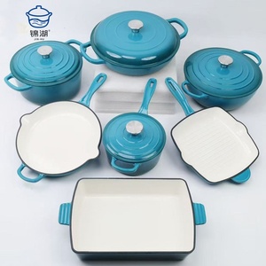 <span class=keywords><strong>Set</strong></span> Panci Enamel Besi Cor Tebal Harga Pabrik, Tujuh Buah - Product Image 2