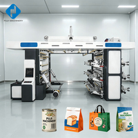 Machine d'impression flexographique automatique à 6 couleurs avec panneau mural en fonte pour presse flexo grand format sans vibrations