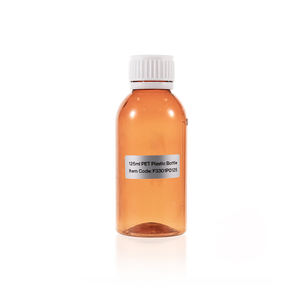透明アンバー125ml高品質咳止めシロップ薬使用経口液体パッカーPETプラスチックボトル - Product Image 1