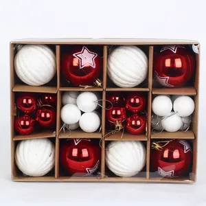 Nueva gran oferta de fábrica, juego de bolas de adorno para árbol de Navidad, decoración de vacaciones para el hogar, 6cm, 3cm