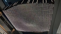 Panneau lumineux LED moderne grand format effet ciel étoilé, en aluminium perforé doré, à intensité variable, pour plafond suspendu, hall d'hôtel, centre commercial
