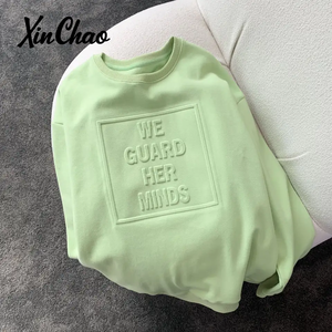 Pull à capuche chaud et confortable en polaire d'hiver, design original, en polyester/coton gaufré, anti-plis, uni, simple et polyvalent - Product Image 3