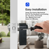 Serrure de porte intelligente Tuya avec cylindre Bluetooth, profil européen, entrée sans clé, haute sécurité pour Airbnb, appartement, hôtel, bureau