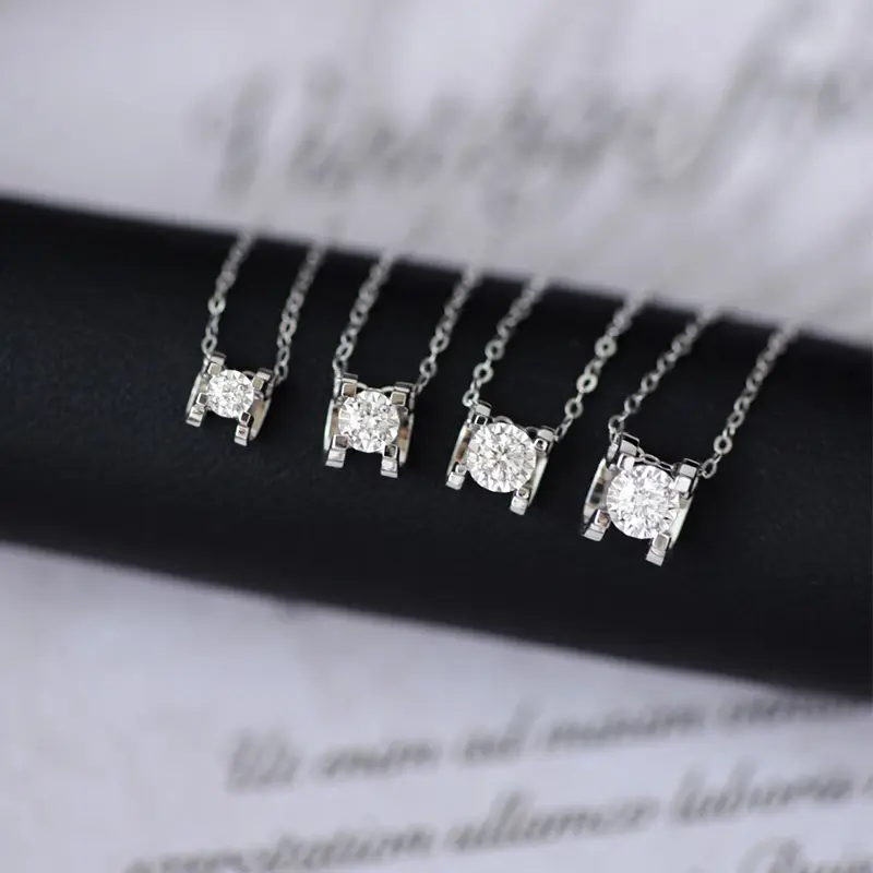 1.25g 0.1ct collana di diamanti naturali oro reale Au750 gioielli collana in oro puro 18 carati regalo di gioielleria raffinata per ragazze e signore