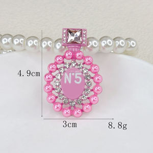 Accessori per lettere di cristallo di design a forma di bottiglia rosa Custom custodia per telefono spazzatura custodia decorazione Charm - Product Image 6