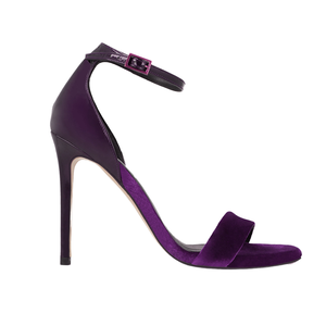 <span class=keywords><strong>Sandali</strong></span> da Donna Personalizzati Sexy <span class=keywords><strong>con</strong></span> <span class=keywords><strong>Tacco</strong></span> Alto, Punta Aperta e Cinturini alla Caviglia, Design <span class=keywords><strong>Viola</strong></span> - Product Image 1