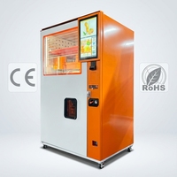 Máquina Expendedora de Zumo de Naranja Recién Exprimido con Sistemas de Pago por Monedas, Códigos QR y Fichas, Acero Inoxidable, Capacidad de 1300L, Autolimpieza