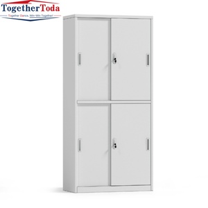 Armoire de bureau moderne en métal réglable et durable avec portes coulissantes en acier, gain de place, écologique, pour hôpital, école, hôtel, salle de bain - Product Image 1