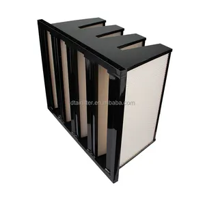 Good price plastic frame mini pleat air filters v cell filter V bank HEPA air filters merv14