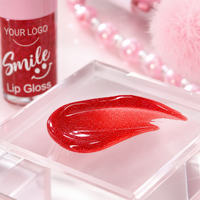 Livraison Rapide Brillant à Lèvres Smile Handle OEM Marque Privée Gel Scintillant Rouge Tête de Brosse Souple Léger Retouche Quotidienne