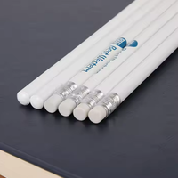 Personnalisé 7,5 pouces # 2 crayons blancs HB 2B avec impression de slogan positif par estampage à chaud pour l'école, le bureau et la maison, lot de 8 crayons