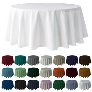 Custom 120-Inch White Polyester Round <b>Tablecloth</b> for Weddings & <b>Parties</b> Handmade with Custom Logo - Product Image 3