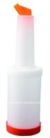 Bouteilles de stockage en plastique avec bec verseur pour jus de fruits, conformes aux normes NSF, avec couvercles colorés