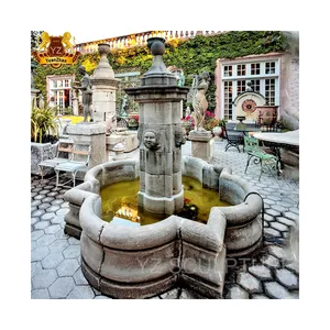 Hand geschnitzte Steingarten Produkt Antike französische Art Stein Granit Brunnen Garten Wasser fontänen für Parks