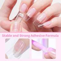 BORN PRETTY Gel de colle multifonction 6-en-1 pour ongles, vernis à ongles, logo personnalisé, transparent, base et top coat, gel d'extension pour ongles