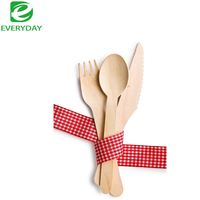 Fourchette en bois jetable écologique de 6,5 pouces, sans éclats, biodégradable, sans BPA, ustensiles de camping pour les fêtes en plein air