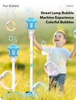 Machine à bulles électrique d'extérieur YS TOYS avec son et lumière, grande torche à bulles réglable en hauteur pour jardin, jouet automatique à bulles