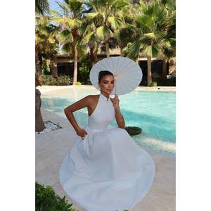 Robe de soirée blanche en crochet Tania pour femme, style A-line avec taille empire, vintage, nouvelles tailles XS S XL, tissu polyester - Product Image 5