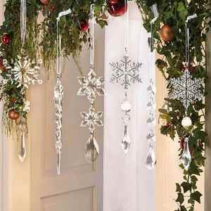 Nuevos Productos Decorativos con Borde de Copo de Nieve, Cono de Hielo Transparente Navideño, Juego de 10 Piezas - Product Image 3
