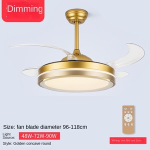 Modern Simple LED Ceiling <b>Fan</b> <b>with</b> Integrated Light Invisible for Dining Room Bedroom-for Home & Outdoor Use USB/Gas Powered - Product Image 4