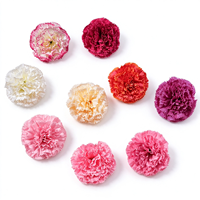 Têtes de fleurs d'œillet en soie artificielle, pétales floraux faits à la main pour la décoration de mariages, de la fête des mères et d'événements