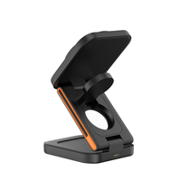 Station de charge sans fil magnétique 3-en-1 OEM 15W pliable à charge rapide pour iPhone 17 16 15 14 13 12 Pro, Apple Watch et AirPods
