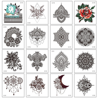 Nouveaux autocollants de tatouage temporaire imperméables pour femmes et hommes, motifs de fleurs indiennes, roses, faux tatouages pour la main, le bras, le pied, le dos