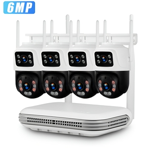 4CH/8CH NVR Wireless 6MP Dual Lens CMOS Sensor Home Security Camera System Night Vision SD <b>Card</b> Cloud Storage Wi-Fi Smart Human - Product Image 1