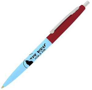 Stylo publicitaire personnalisé avec logo, action rétractable, finition chromée, corps en plastique, impression sérigraphique, vente en gros - Product Image 3