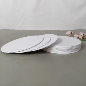 Tablero de Base de pastel redondo, papel de aluminio blanco, tamaño personalizado, venta al por mayor de fábrica