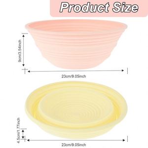 Banneton complet en toile avec couvercles pour pain, ensemble français, bannetons faits main en plastique, raclette - Product Image 1