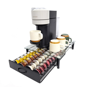 Cajón con diseño de mango <span class=keywords><strong>para</strong></span> cápsulas de café <span class=keywords><strong>Nespresso</strong></span> Vertuo, soporte de cristal templado <span class=keywords><strong>para</strong></span> cápsulas de café, 40 unidades, novedad de 2022 - Product Image 2