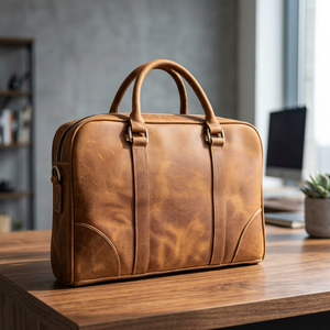 BS INTERNATIONAL NA156 Durable 100% Waterproof Premium Eco-Friendly Lightweight <b>Laptop</b> Bags High Quality Genuine Leather - Product Image 1