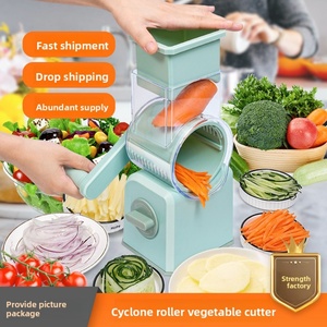 Coupe-légumes manuel multifonctionnel personnalisable à manivelle, trancheuse à citron, râpe de cuisine en PET/PP, grand diamètre - Product Image 1