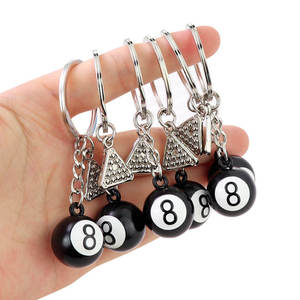 โปรโมชั่นขายดีพวงกุญแจลูกเต๋าสีนำโชคขนาดเล็กลูกบิลเลียดสีดำ8ลูกพวงกุญแจถุงเสน่ห์ - Product Image 4