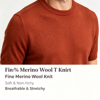 Kaos Pria 100% Wol Merino Lengan Pendek Lembut Tidak Gatal Elastis Ringan untuk Hiking, Perjalanan, dan Pemakaian Sehari-hari Kasual