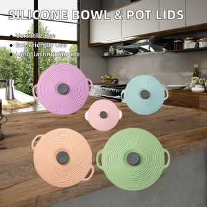 Grand couvercle de plat en silicone réutilisable et écologique, empilable, pour bols, casseroles, pots, outils de stockage alimentaire spécialisés, cuisine domestique - Product Image 2