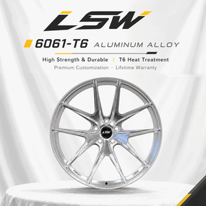 LS8012 Brushed Silver Forged Aluminum Car <b>Wheel</b> Rim 5 Hole 5 Spoke Passenger Vehicle <b>Replacement</b> <b>Wheel</b> - Product Image 4