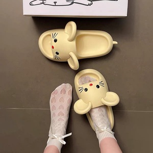 Cute Big Ear Mouse Womens Slide <b>Slippers</b> Thick Sole Non Slip Summer Indoor Dorm Outdoor One Band <b>Slippers</b> - Product Image 4