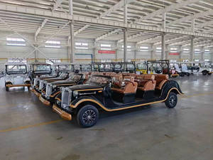 Luxury 6-8 Passenger Black Gold Trim Vintage Car Retro Sightseeing Vehicle for Wedding & Resort - Product Image 3