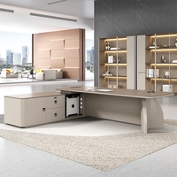 Bureau de direction moderne de luxe ML CEO, bureau d'ordinateur extensible en bois, assemblage facile, écologique, usage commercial