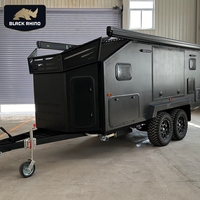 Caravane tout-terrain standard australienne de 22 pieds, remorque tout-terrain de luxe en fibre de verre avec grand canapé, salon, caravane hybride familiale