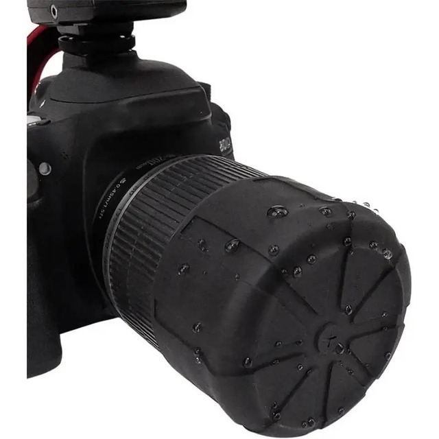 Waterproof silicone lens hood, suitable for 65-90mm DSLR cameras - Photography Accessories