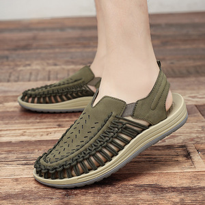 Nouvelle Arrivée Sandales Tressées Fermées pour Hommes Grande Taille Respirantes Été Plage Extérieur Décontractées Plates - Product Image 3