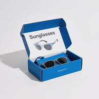 Boîtes d'emballage cadeau pour lunettes et lunettes de soleil, personnalisables avec logo, recyclables, auto-érectables, en carton ondulé avec pelliculage mat, forme sur mesure
