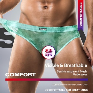 Nouveau sous-vêtement pour <span class=keywords><strong>homme</strong></span> en tissu synthétique respirant mélangé, tricoté, maille tentatrice, imprimé léopard arc-en-ciel drapeau américain banane tie-dye - Product Image 5